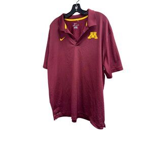 Nike Maroon Dri-Fit Polo Shirt With Minnesota Golden Gophers Logo Mens XXL